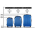 3pcs LuggageTrolley Set Travel Suitcase Storage Organiser Carry On Hard Case TSA Lightweight Blue