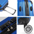 3pcs LuggageTrolley Set Travel Suitcase Storage Organiser Carry On Hard Case TSA Lightweight Blue