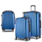 Wanderlite 3pcs LuggageTrolley Set Travel Suitcase Storage Organiser Carry On Hard Case TSA Lightweight Blue