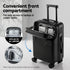 20" Carry On Luggage Suitcase Front Pocket TSA Lock Laptop Travel Black