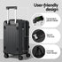 Wanderlite 2pcs Trunk Luggage Suitcase Travel Carry On TSA Lock 12" 20" Black