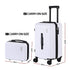 2pcs Trunk Luggage Suitcase Travel Carry On TSA Lock 12" 20" White