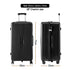 28" Trunk Luggage Suitcase Travel 5 Wheels Type-C Port TSA Black