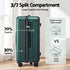 28" Trunk Luggage Suitcase Travel 5 Wheels Type-C Port TSA Green