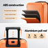 28" Trunk Luggage Suitcase Travel 5 Wheels Type-C Port TSA Orange