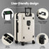 28" Trunk Luggage Suitcase Travel 5 Wheels Type-C Port TSA Smoky White
