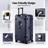 32" Trunk Luggage Suitcase Travel TSA Type-C 5 Wheels Deep Indigo