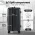 4pcs Trunk Luggage Suitcase Set Travel Carry On TSA Lock Black