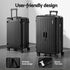 4pcs Trunk Luggage Suitcase Set Travel Carry On TSA Lock Black