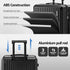 4pcs Trunk Luggage Suitcase Set Travel Carry On TSA Lock Black
