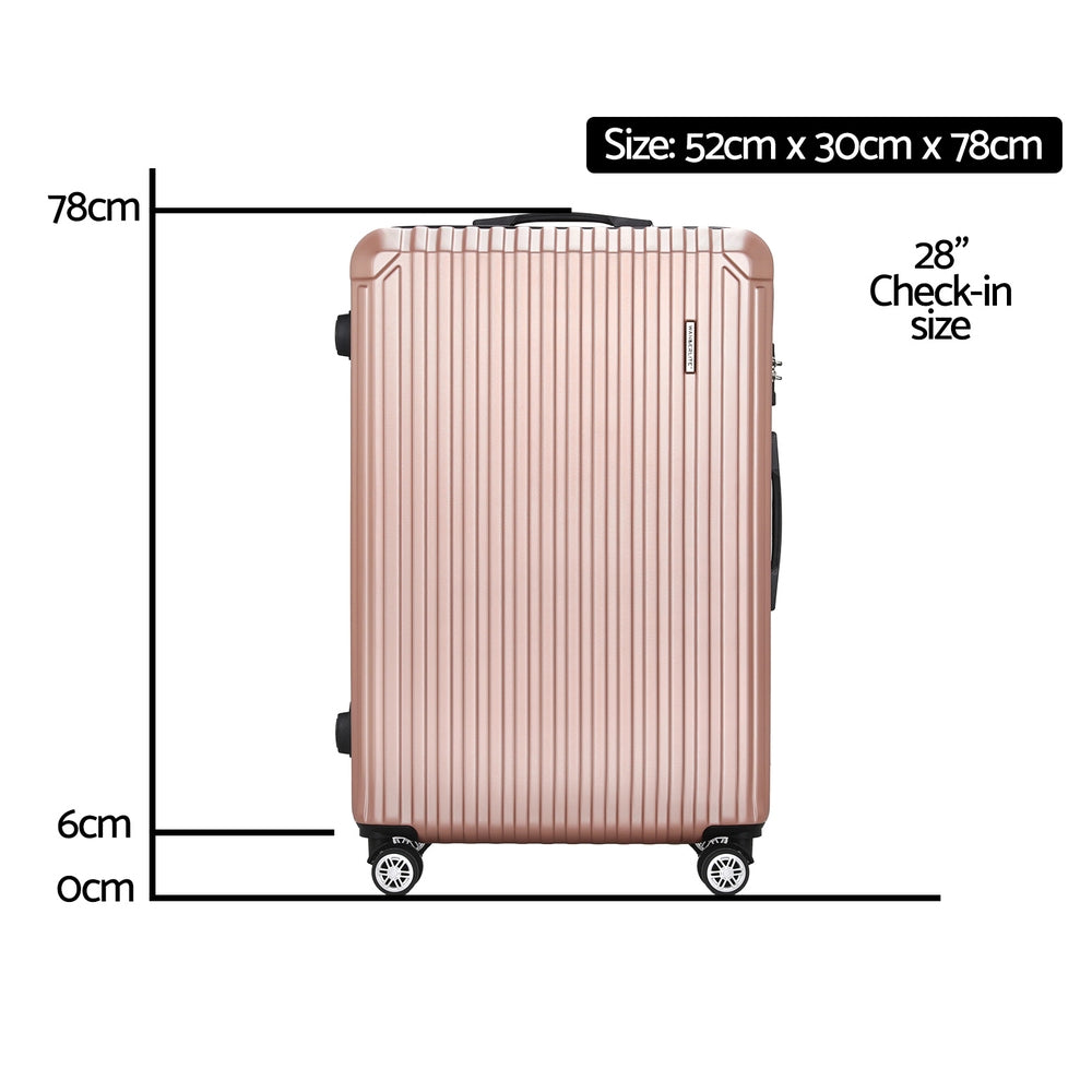 Wanderlite 28'' Luggage Travel Suitcase Set TSA Carry On Hard Case Rose Gold