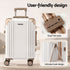 Wanderlite 20" Aluminium Frame Carry On Luggage Suitcase TSA Lock Spinner Wheels White Gold
