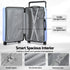28" Wide Handle Luggage Suitcase Travel TSA Lock Light Blue