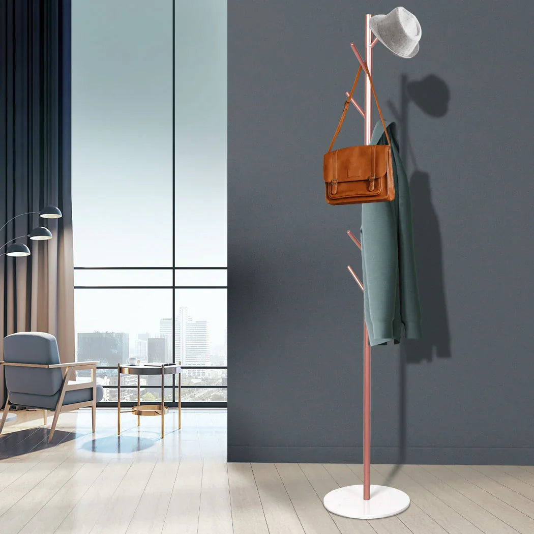 Levede Coat Rack Hat Clothes Stand Hanger Rose Gold Rose Golden-2018816740716318726