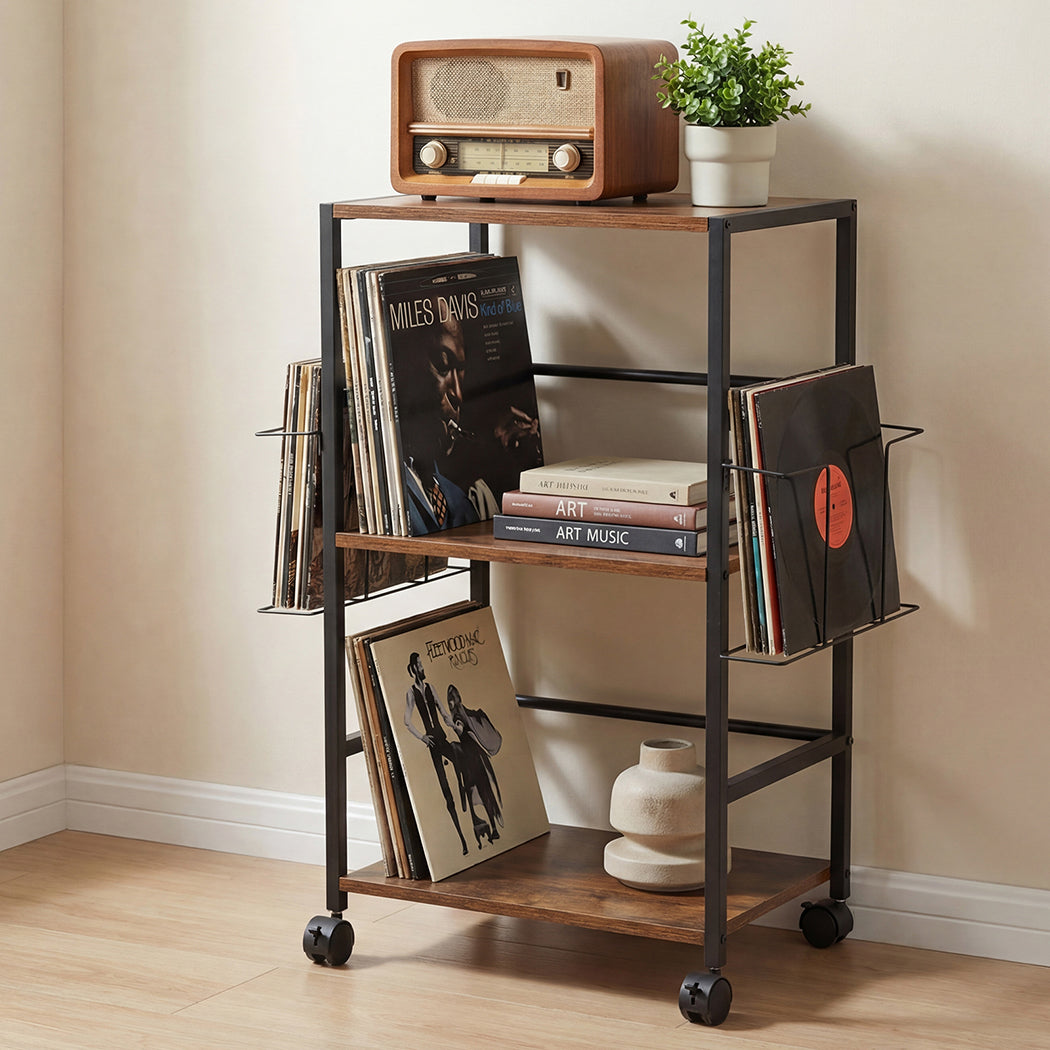 Levede Record Player Stand with Storage Vinyl Record Holder with Display Area-2061251861821919238