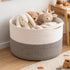 Levede Blanket Basket Cotton Rope Foldable Large with Handles Bedroom Brown-2100035024177991686
