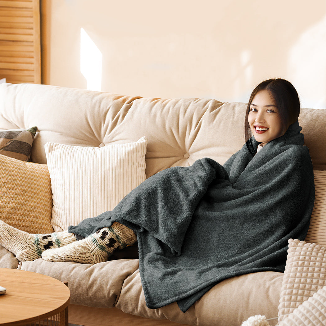 DreamZ Electric Throw Blanket Heated Timer Bedding Washable Warm Winter Snuggle-1886651027202117638