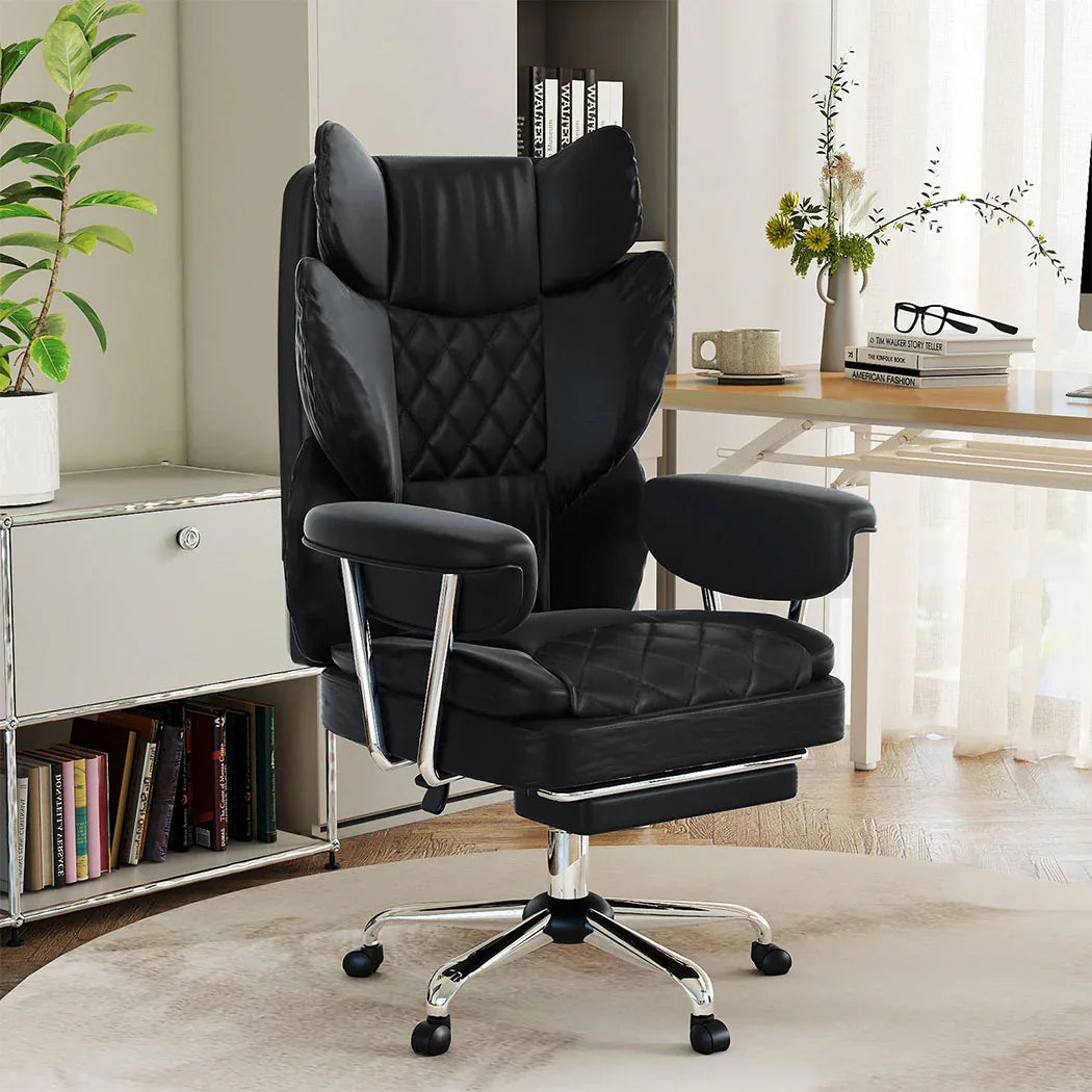 Levede Gaming Office Chair High Back PU Leather Black-2050056900988506118