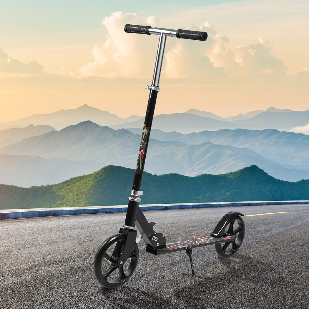 MONVELO Folding Scooter Dual Large Wheels Black-1950770003473207303