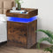 Levede Bedside Table USB Charger Outlet RGB Oak-1910112205467160583