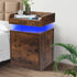 Levede Bedside Table USB Charger Outlet RGB Oak-1910112205467160583