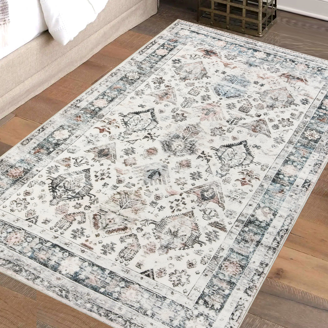 Marlow  Floor Rug Vintage Short Pile Washable Carpet Soft Plush Non Slip 200x230-1894516739367112711