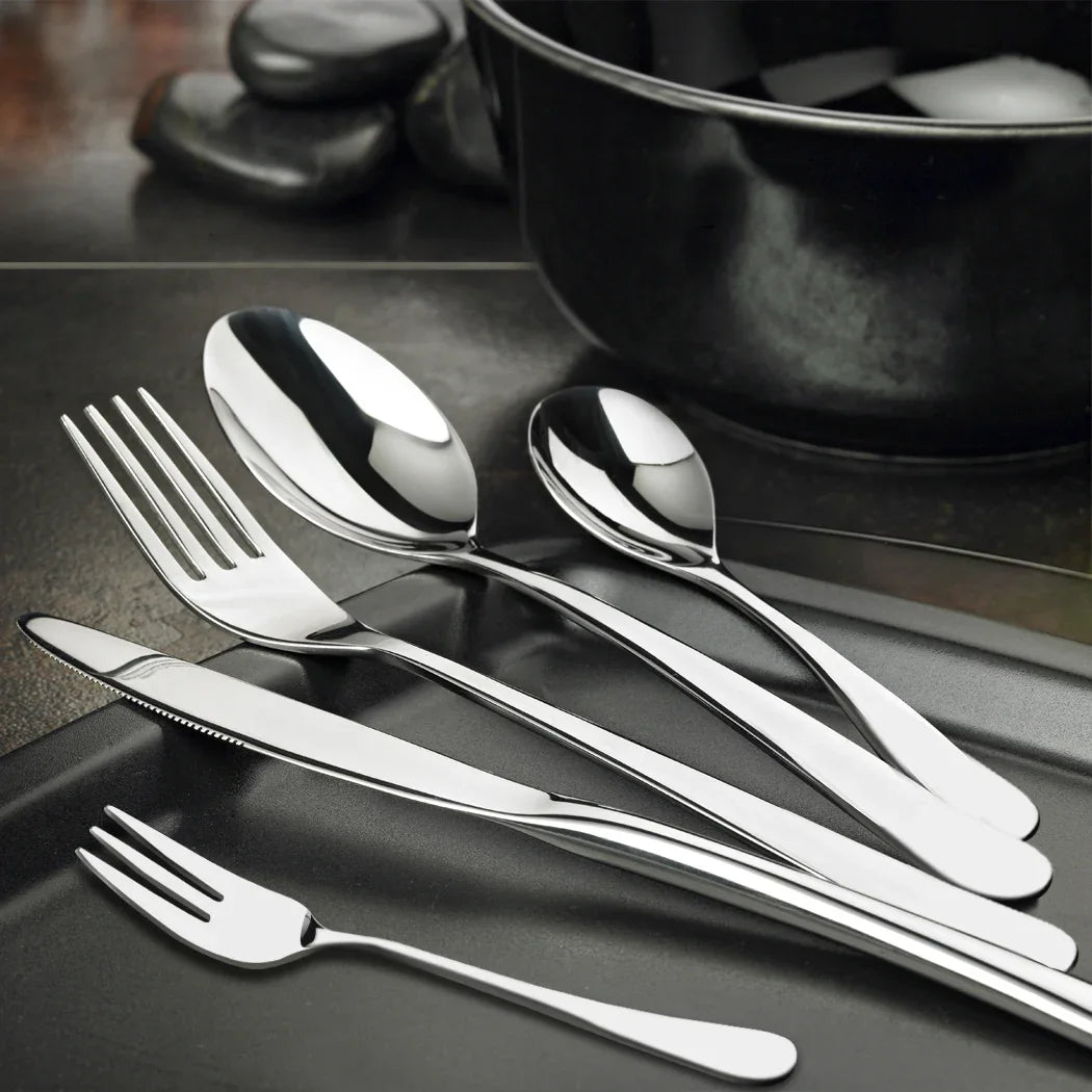 TOQUE Cutlery Set Stainless Steel 30PCS Silver-2018816666225479686