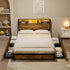 Levede King Bed Frame Industrial Storage LED Charing-2050056748445863942