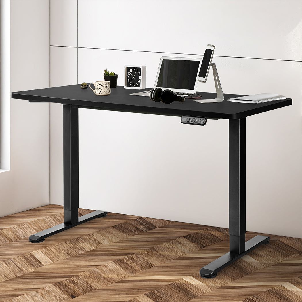 Levede Motorised Standing Desk Adjustable 140cm Black 1000x 1MM-1942353111385509894