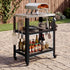 Levede Outdoor Kitchen Cart Mobile BBQ Grill Trolley Stainless Steel Prep Table-2050059021725077510
