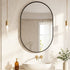 Yezi Oval Wall Mirror 70x50cm Black Frame Bathroom Wall Mounted Vanity Mirror-2050059009389629446