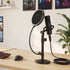 Levede Desktop Microphone Stand Adjustable Pop Filter Shock Mount Base Kit Black-2050056791613640710