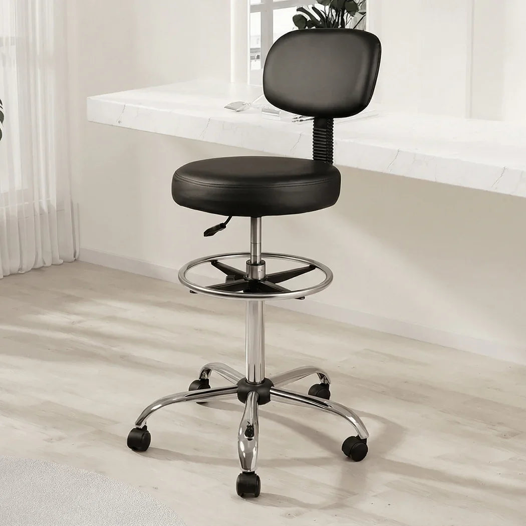 Levede Swivel Office Chair Ergonomic Stool Height Adjustable Footrest Backrest-2050056760940695558