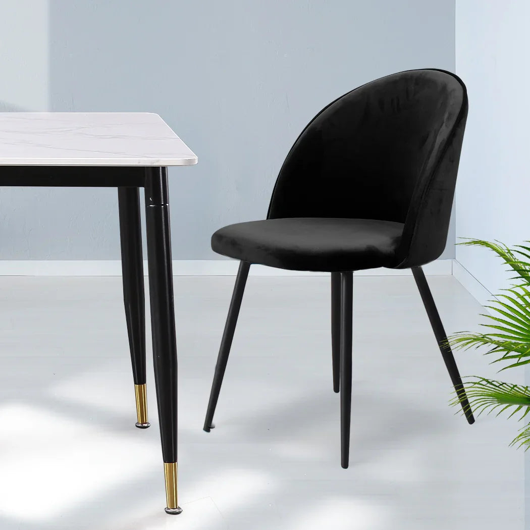 Levede 8x Dining Chairs Kitchen Cafe Black-2006732720549531654