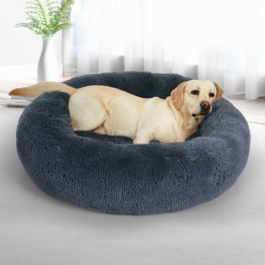 PaWz Pet Bed Cat Dog Donut Nest Calming XXXL Dark Grey XXX-Large-1864184311184494598