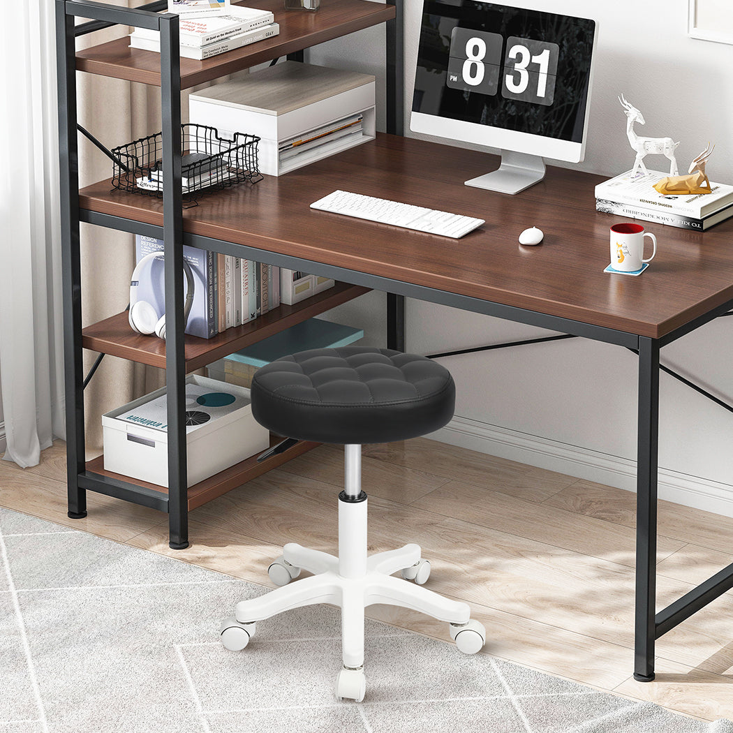 Levede 2x Rolling Bar Stool Swivel Salon SPA Chair Black-2018816822190673926