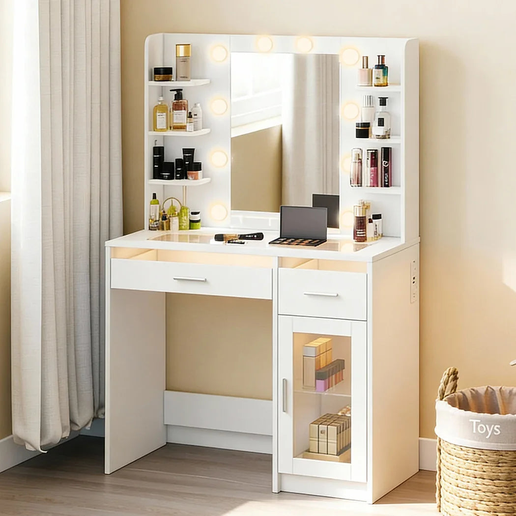 Levede Vanity Desk Makeup Mirror Storage Dressing Table-2050056809774977030