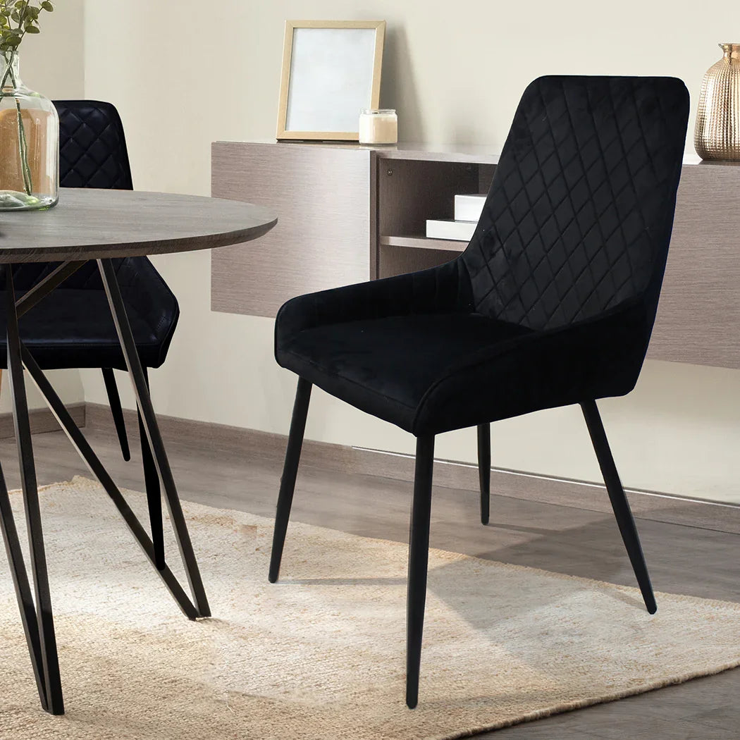 Dining Chairs x 8 Padded Seat Soft Velvet-2006732734201991174