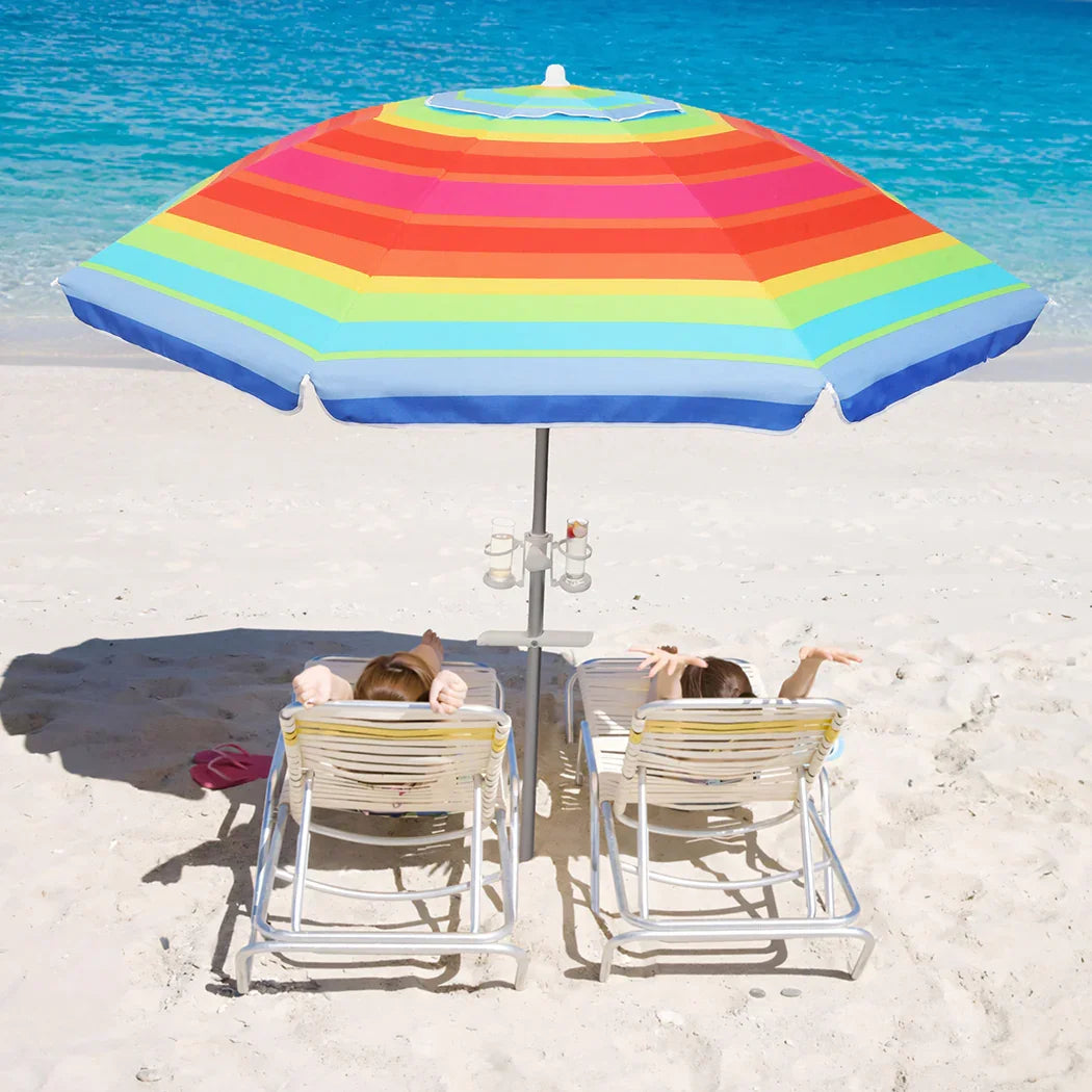 Mountview 2M Outdoor Beach Umbrellas Sand Colorful-2006732891937181702