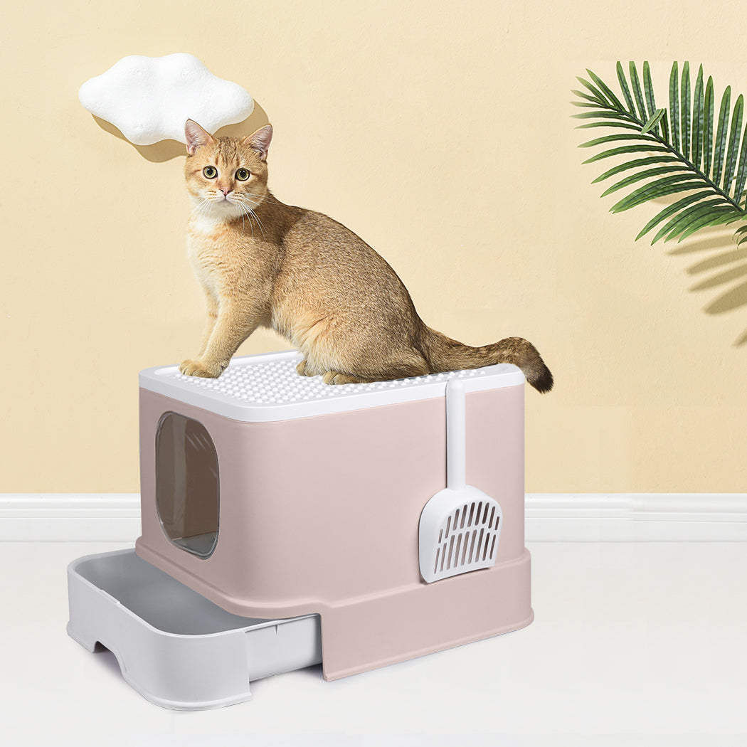PaWz Cat Litter Box Fully Enclosed Kitty Coffee-2018816770344882182