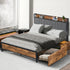 Levede Queen Bed Frame Soft Storage Drawers Headboard USB Charge-2029387280409563142