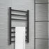 Heated Towel Rail Warmer Rack Wall Mounted Black-2006733186985496582