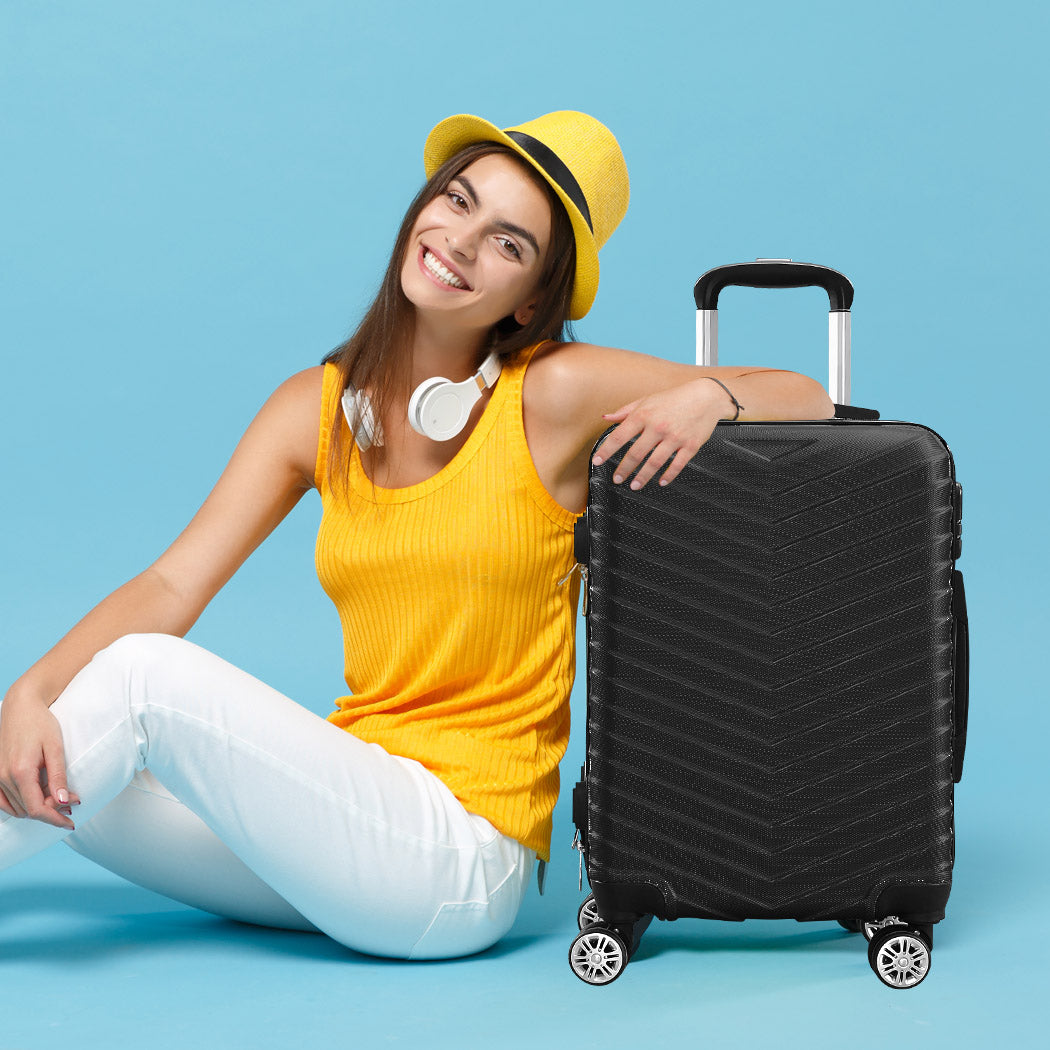 Slimbridge 20" Carry On Travel Luggage Black 20 inch-2018816689810051078