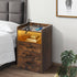 Levede Bedside Table USB Charger Outlet LED Oak