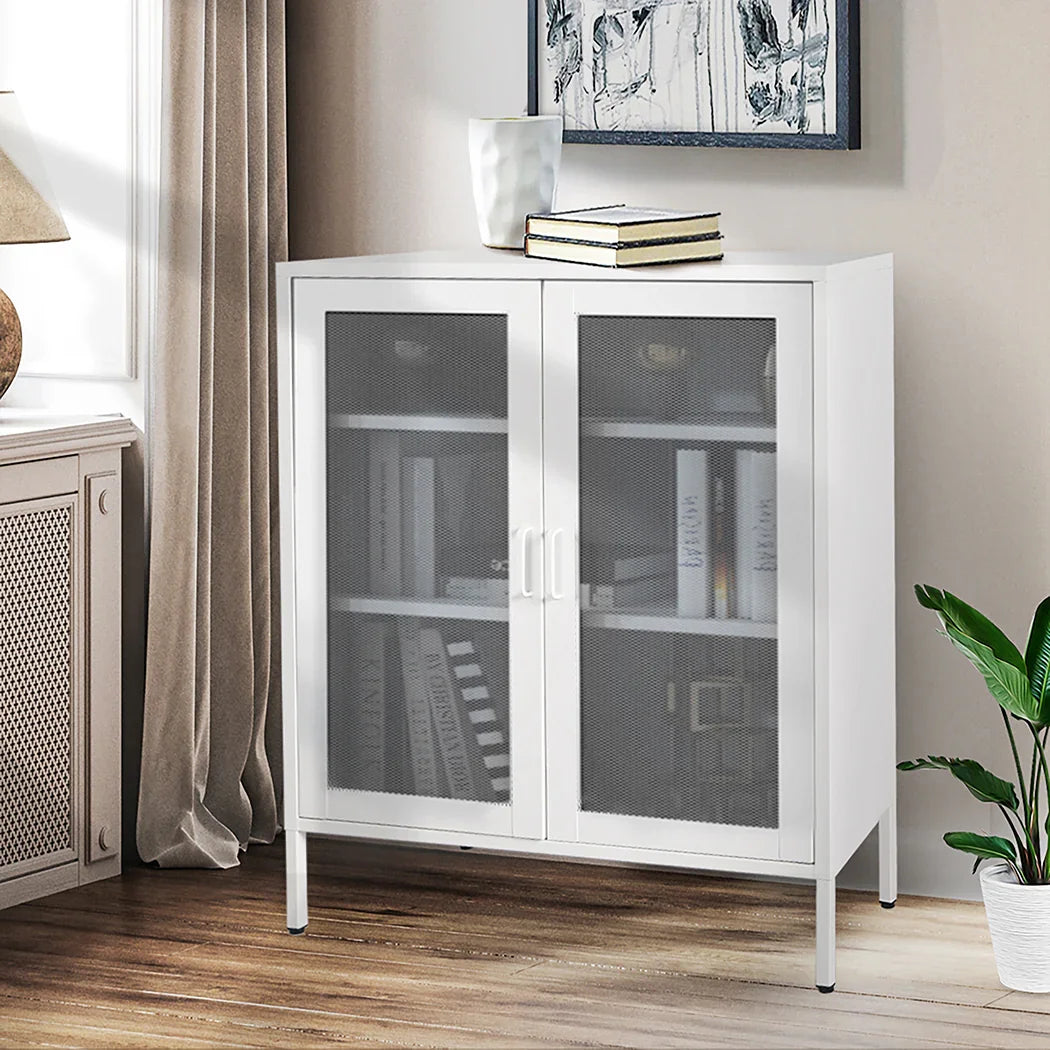 Levede Storage Cabinet Steel Kitchen White-2006733266870210566