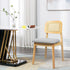 Levede 2x Dining Chair Wood Rattan Armless Natural-2006732687020265478