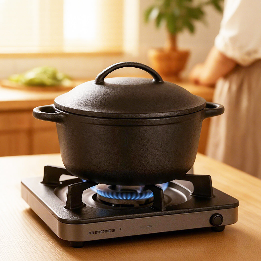 Pawz 6.6L Cast Iron Dutch Oven Heavy Duty Casserole Pot-2050056750383632390