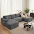 Levede Modular Sofa Lounge Set Corduroy U Shaped Sectional Cloud Couch Grey-2050056788564381702