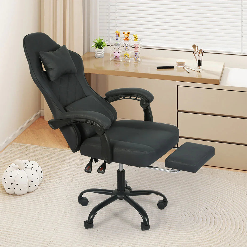 Levede Office Chair High Back Suede Fabric Gaming Chair-2050056901529571334