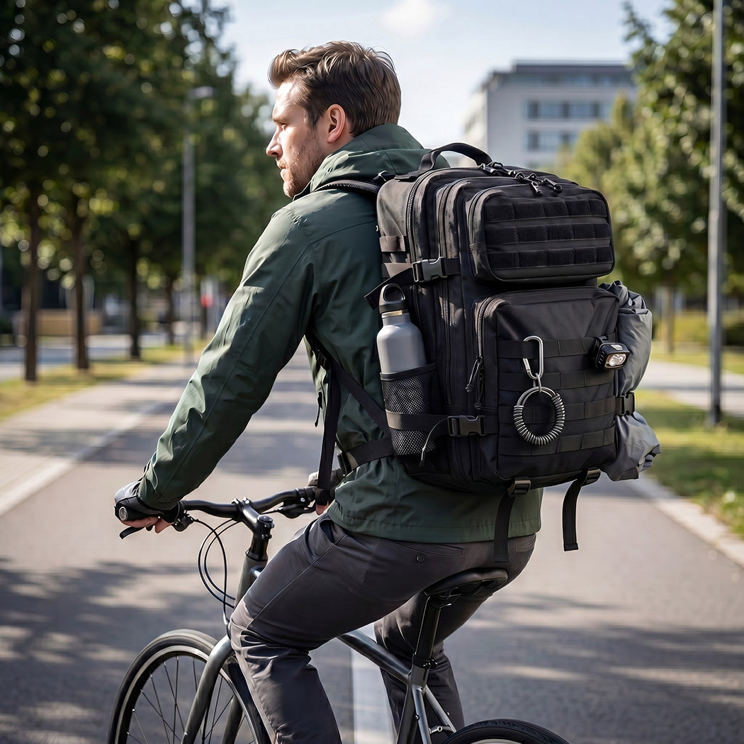 Slimbridge 45L Military Tactical Backpack Rucksack Hiking Travel Bag Black-2072893576735494150